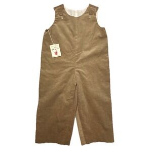 Handmade Custom Corduroy Jumper Dress Toddler Girls Size 3 Brown Overall NWT!